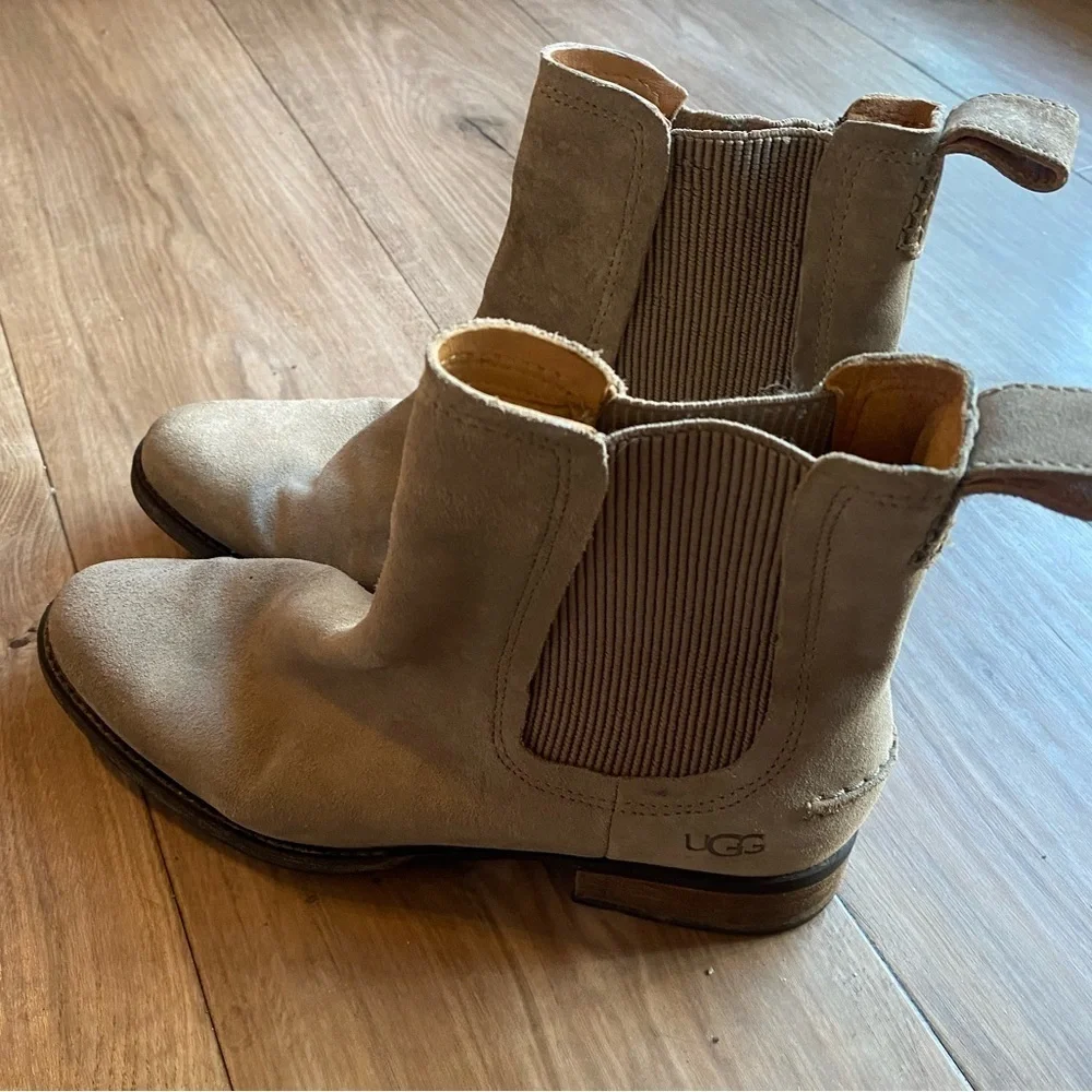UGG Beige Suede Hillhurst Boots